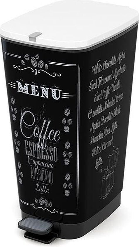 Kis Chic Bin Coffee Menu Mülleimer - 50 l - schwarz