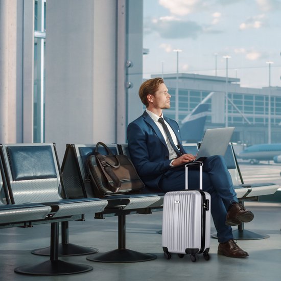 Slazenger - Kofferset 2 Stück - Handgepäcktrolley 26L und geräumiger Koffer 71L - Silber