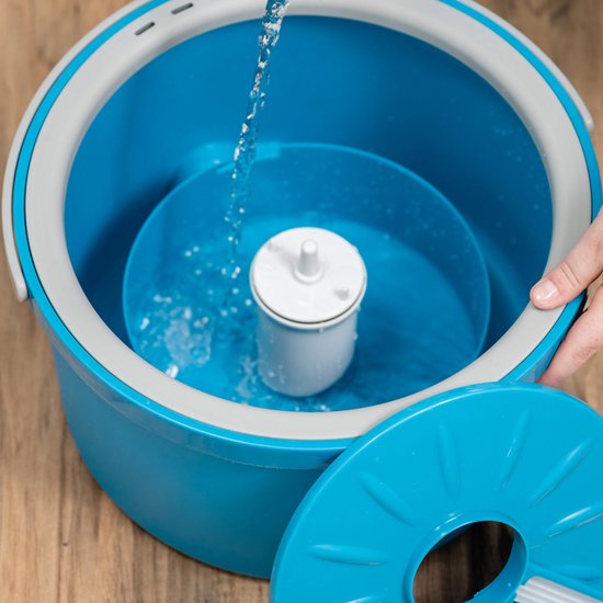 Livington Clean Water Spin Mop Frischwasser-Wischsystem inklusive Reinigungsmittel und Pads – trennt Schmutzwasser von Sauberwasser – Wischmopp für jeden Bodenbelag – um 360° drehbarer Wischkopf – Versandhandelsausgabe