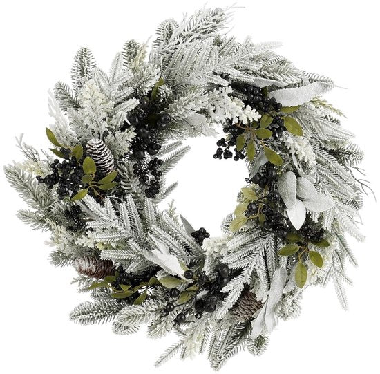 Mica Decorations Vesper-Weihnachtskranz mit Tannenzapfen – H 13 x Ø 50 cm – Schwarz