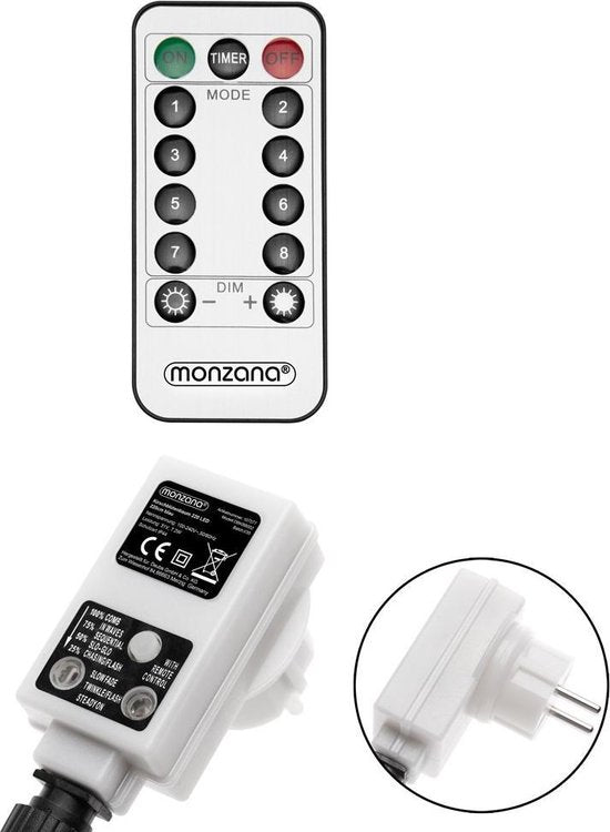 Monzana Weihnachtsbeleuchtung - Kirschblüte 220cm Timer IP44 - Kaltweiß