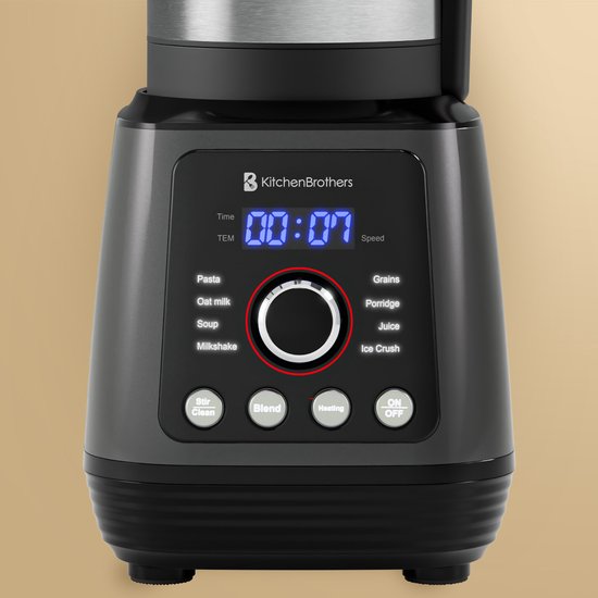 KitchenBrothers Blender - Thermoblender - 1.75L - Kochfunktion - 700+1000W - Smoothie Maker - Ice Crusher - Schwarz
