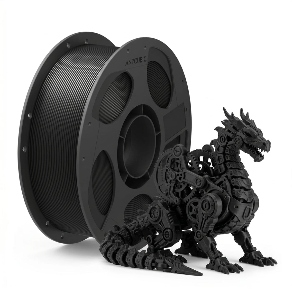 Anycubic PLA Basic Filament 1 kg – 1,75 mm ±0,02 mm – Nachfüllpackung für wiederverwendbare Spule – Schwarz
