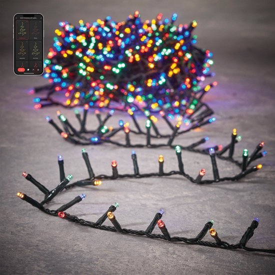 Luca Smart Lighting Snake Weihnachtsbaumbeleuchtung mit 1500 LED-Lämpchen – L 3000 cm – Mehrfarbig