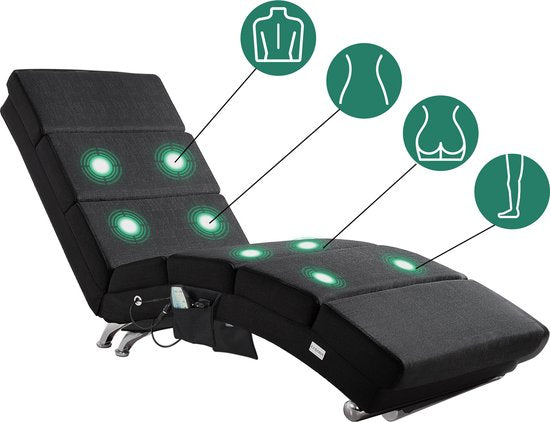 Casaria Relaxsessel – Massage- und Heizfunktion, Stoff, Anthrazit