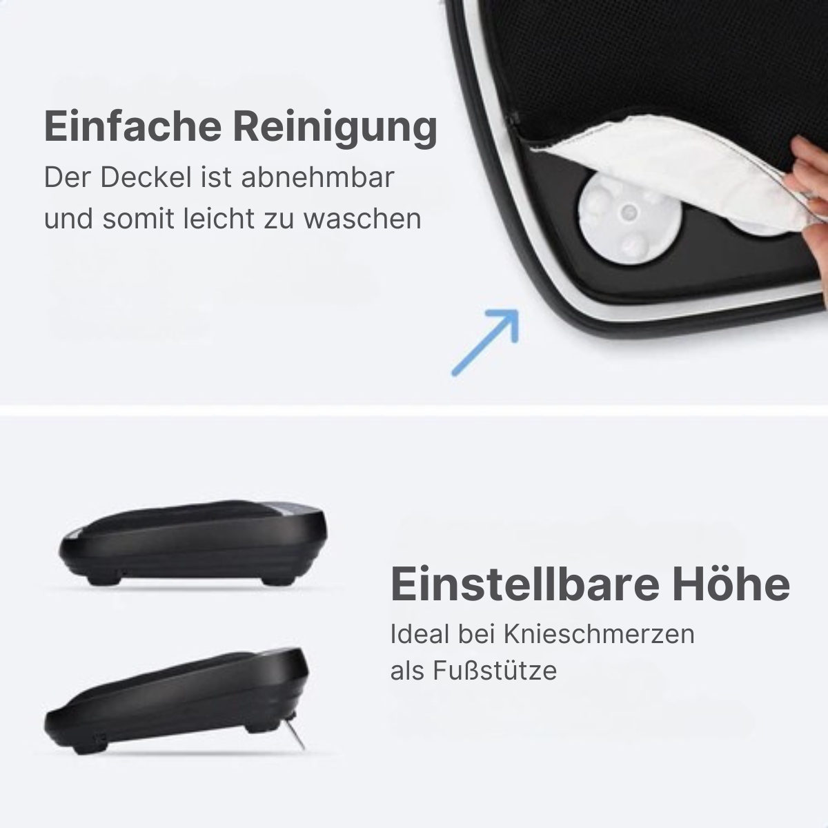 Lifeproducts - Fußmassagegerät Shiatsu - 18 beheizte Massageköpfe - Infrarotwärme - Schwarz