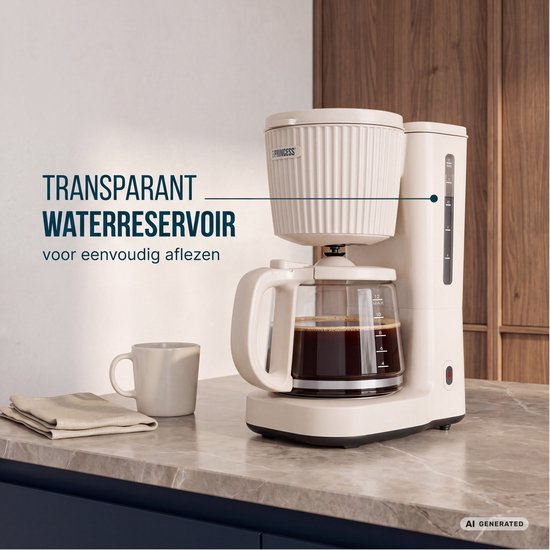 Princess Coffee Maker Wave Kaffeemaschine – 1000 W – 1,5 l Glaskanne – Warmhaltefunktion – Tropfstopp – 246048