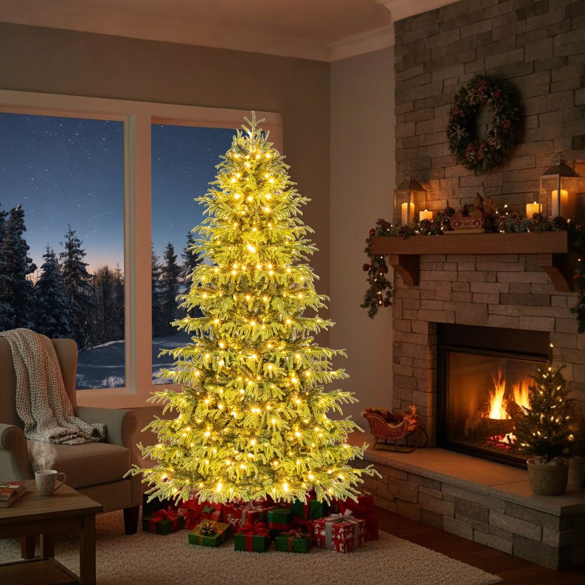 Coast Kunstweihnachtsbaum mit Beleuchtung – 180 cm – warmweiße LED-Lichter – grün