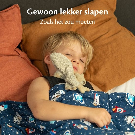 Ella Gewichtsdecke - Für Kinder - 2.4kg - 90 x 120cm - OEKO-TEX Baumwolle - Blau