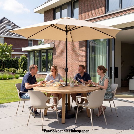 Tristar Stabsonnenschirm – 300 cm, rund – Garten & Balkon – neigbar – inkl. Schutzhülle – PA-7904 – Beige