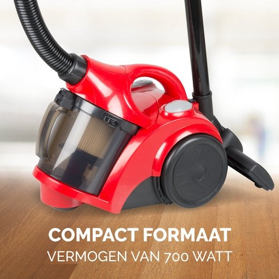 Dunlop Staubsauger ohne Beutel - 700 Watt - 2 Liter Auffangbehälter - Rot/Schwarz