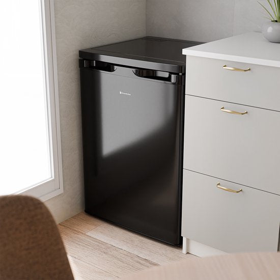 KitchenBrothers Kühlschrank - 127L - Eisfach - Tischplatte - Frigo - Freistehend - Schwarz