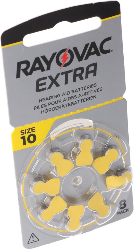 Rayovac Hörgerätebatterien - 105 mAh - 1,45 V - 7,7x5,2mm - 8 Stück