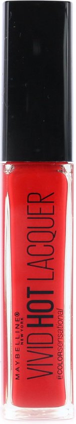 Maybelline Color Sensational Vivid Hot Lacquer – 70 So Hot – Lippenstift Rot Glanz