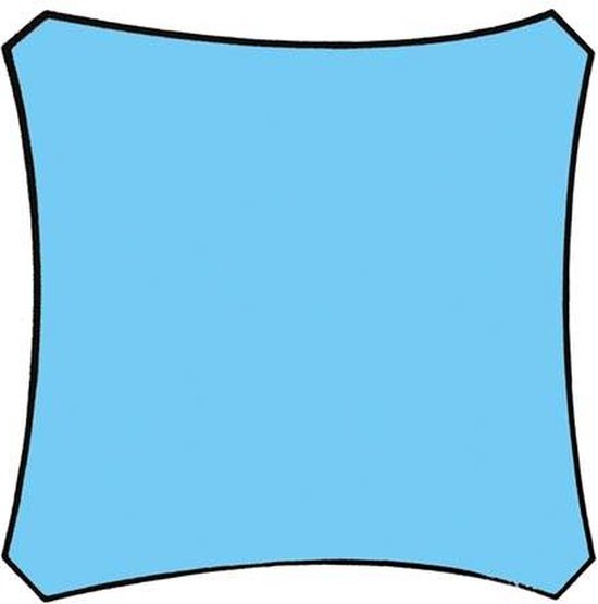 Perel Schattentuch, wasserabweisend, 5 x 5 m, 160 g/m², Polyester, quadratisch, himmelblau