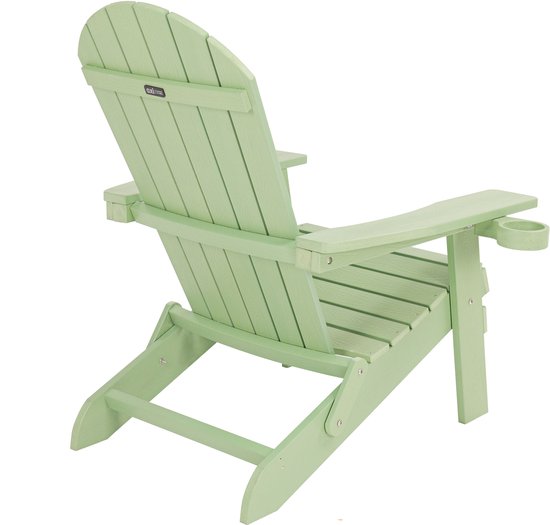 AXI Claire Adirondack-Stuhl Pastellgrün – Loungesessel aus Kunststoff mit Armlehnen – Zusammenklappbar – Hohe Rückenlehne – Gartenstuhl – 84,5 x 77 x 95,5 cm – Langlebig und witterungsbeständig