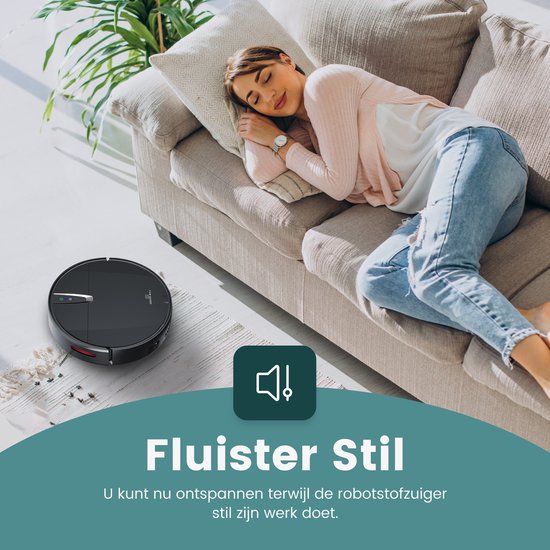 Samako Wisch-Roboterstaubsauger TurboFlow - Staubsaugerroboter mit Wischfunktion - Wischroboter mit Ladestation - Roboter Staubsauger - Reinigungsroboter - App - Ladestation - 4-in-1