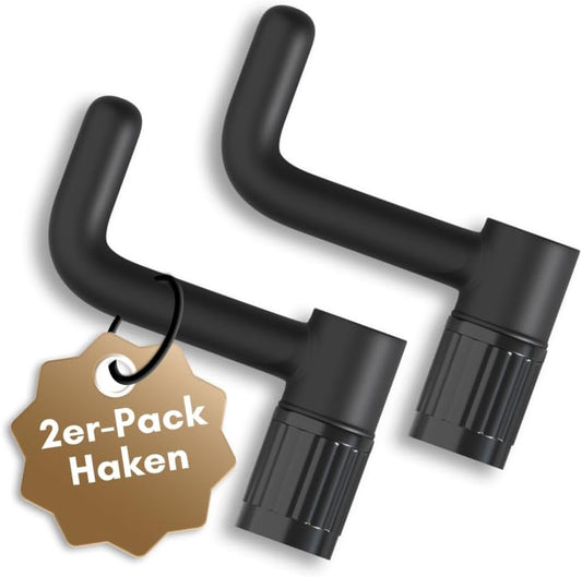 LOBUX® - Zusätzliche Haken für Garderobenständer [schwarz, 2 Stück] - Fügen Sie Ihrer Garderobe zusätzlichen Stauraum hinzu