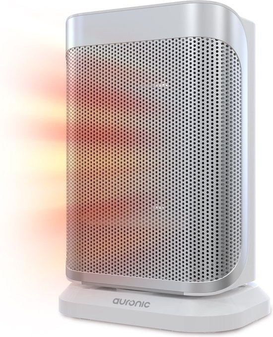 Auronic - Electric Heater - Heizlüfter - 2 Stufen - 1500W - LED-Anzeige - Rotierend - Weiß