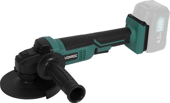 VONROC Accu-Winkelschleifer - VPower 20V - Ø125mm - Inkl. Seitengriff & Werkzeugtasche - Ohne Akku & Ladegerät