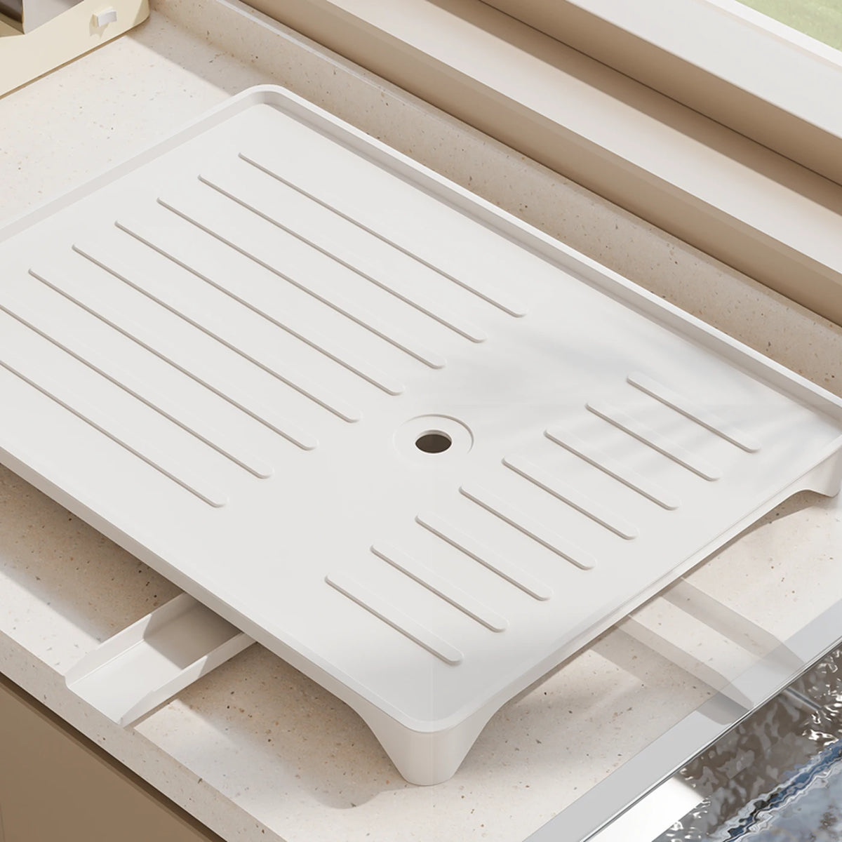 Maxcook zusammenklappbarer Abtropfständer – 2-stöckig, Edelstahl – mit Auffangschale – 42 × 32 × 30 cm