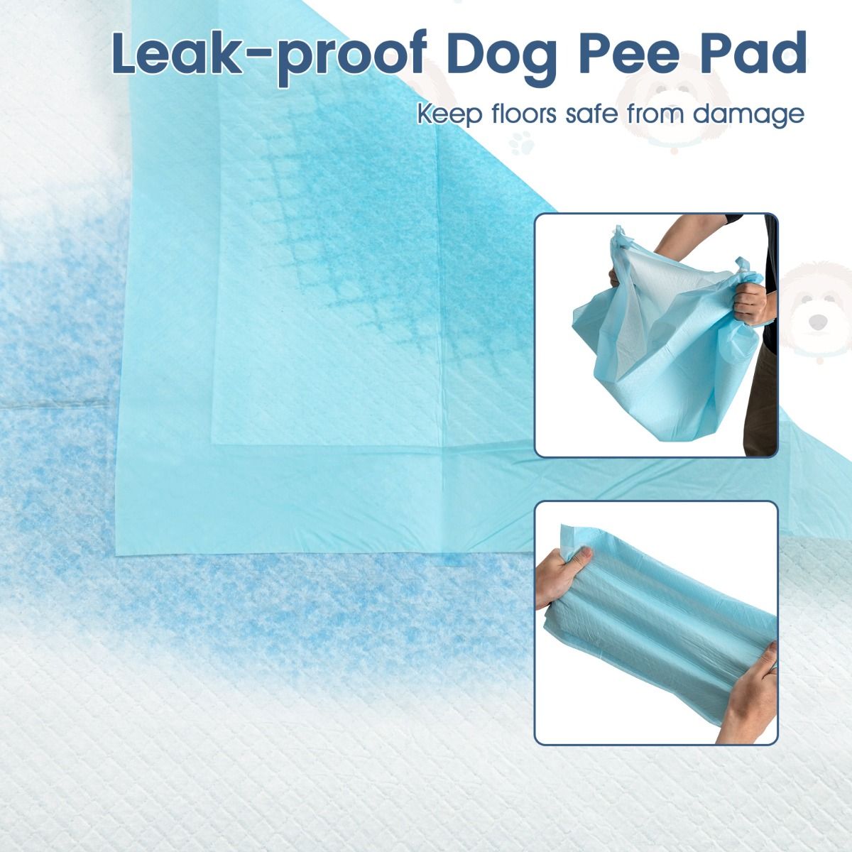 Coast Welpen-Trainingsmatten – 6-lagige Saugfähigkeit – Einweg – 90 x 60 cm – 150 Stück – blau/weiß
