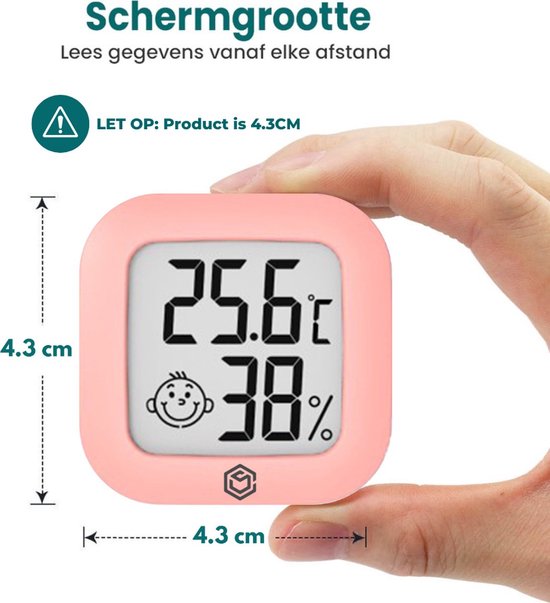 Ease Electronicz Hygrometer - Wetterstation - Luftfeuchtigkeitsmesser - Thermometer für Innenräume - inkl. Batterie und Klebestreifen