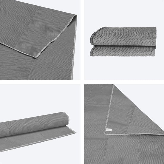 LifeGoods Outdoor-Teppich - 274x350CM - Gartenteppich - Inkl. Tragetasche - Grau