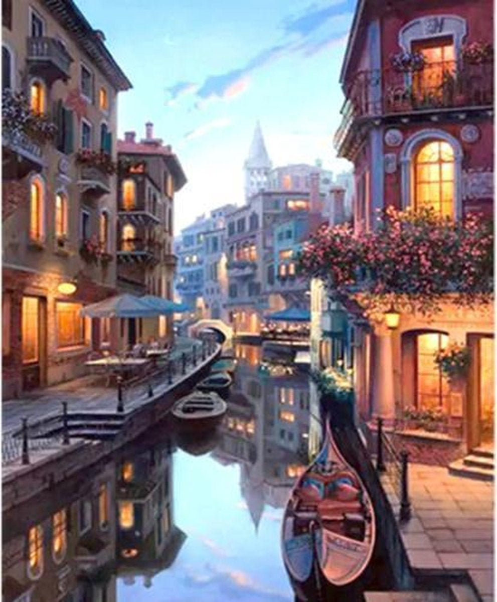 Malen nach Zahlen Erwachsene - Venedig - Italien - Gondel - Malen nach Zahlen - 40x50cm