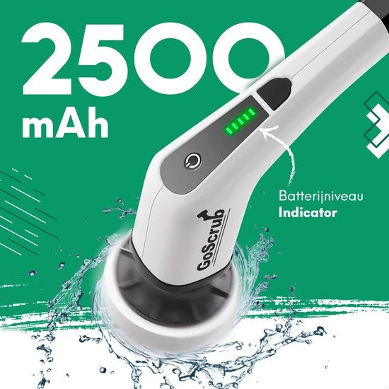 GoScrubÂ® Cleaning King V1 - Elektrische Reinigungsbürste - Elektrische Schrubbbürste - für Bad oder Küche - Schrubber mit Griff - 9 Aufsätze