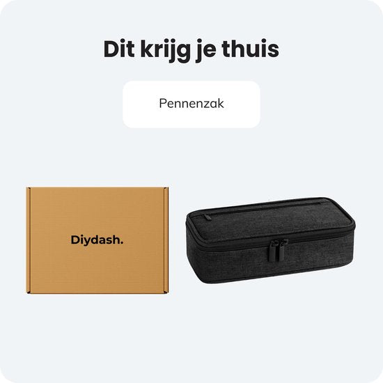 Diydash Etui - Federmäppchen - Federmappe - Schulmäppchen - Großes Etui - Schulbedarf - Trousse Scolaire - Für Mädchen, Jungen und Erwachsene - Schwarz