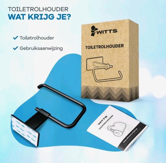 WITTS Toilettenpapierhalter - Selbstklebend / Kein Bohren - Toilettenpapierhalter - Schwarz