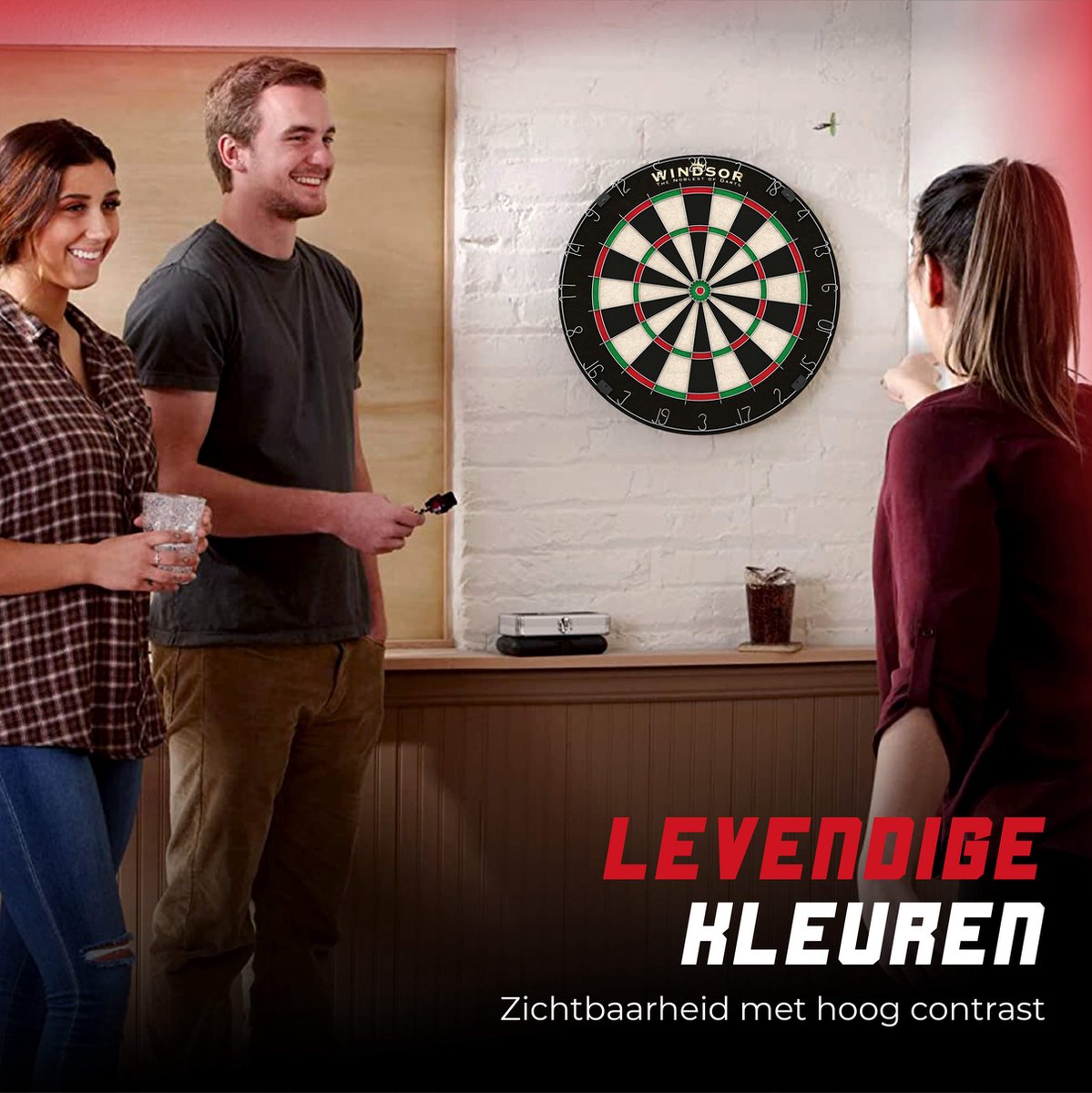 WINDSOR Dartscheibe - mit Darts & Zubehör - Sisal - Dartscheibe - Ritter 3