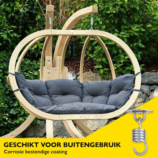 Zoluko Edelstahl-Aufhängesystem - 300 KG Tragkraft - 360° frei drehbar - schalldämpfende Feder - Boxsack-Aufhängesystem - Deckenhalterung - Deckenhaken - Aufhängehaken - Schraubhaken - Chrom