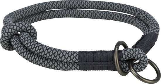 Trixie – Hundehalsband – Soft – Half-Slip – Schwarz/Grau – 35 × 0,6 cm