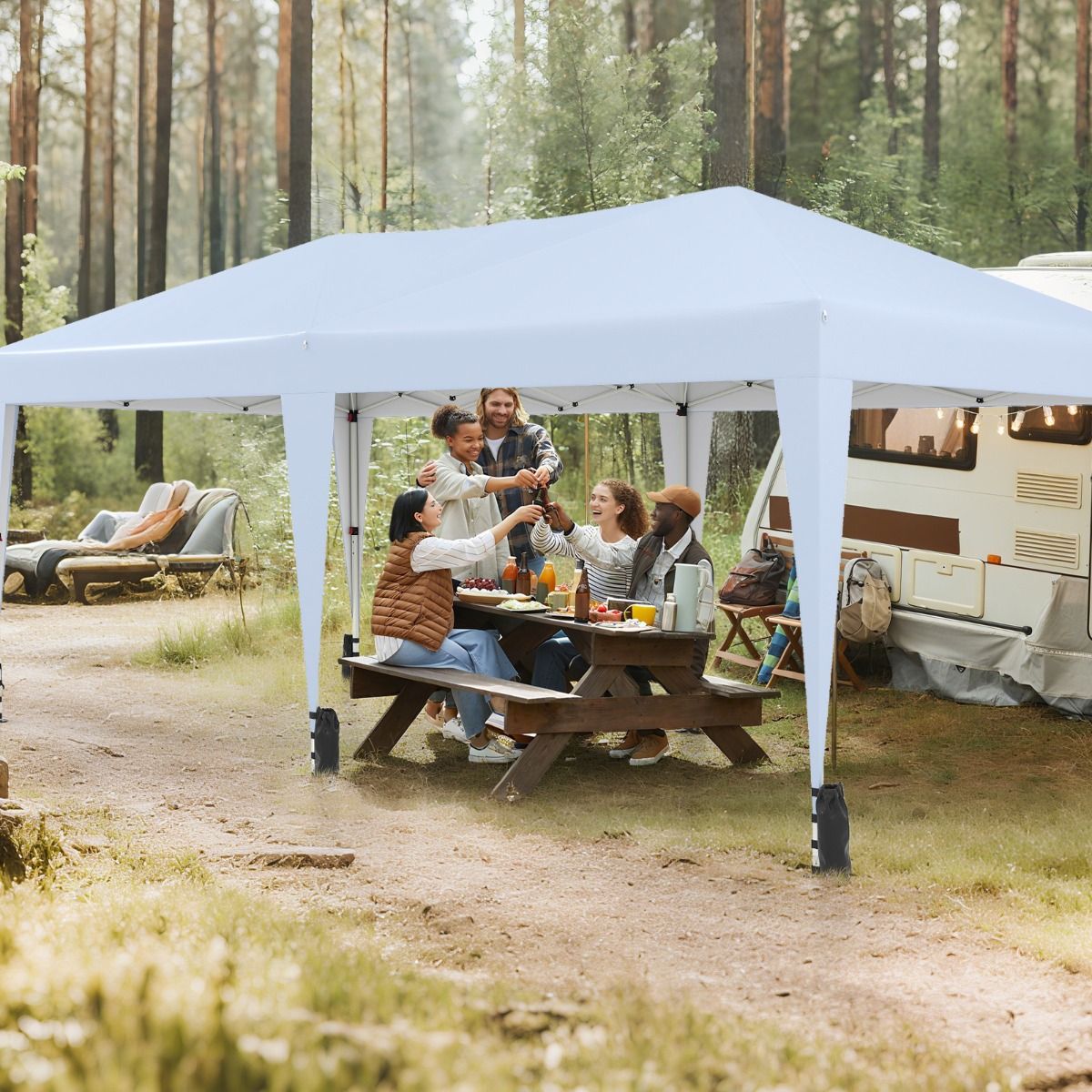 Coast Pop-up-Partyzelt – zusammenklappbares Design – mit Transporttasche auf Rädern – grau 3 x 6 m