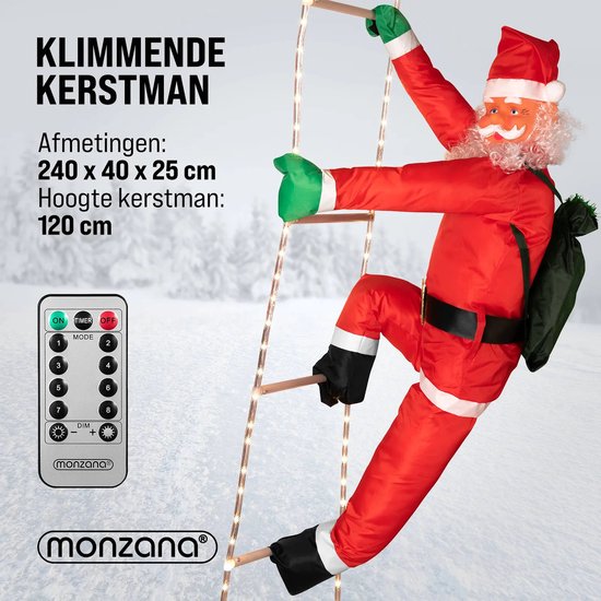 Monzana LED Santa 240cm - Innen/Außen - Inkl. Fernbedienung