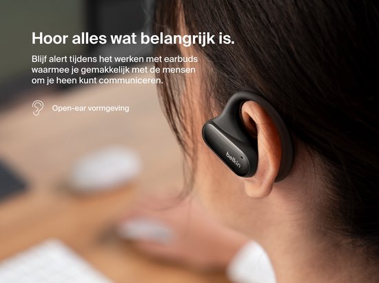 Belkin SoundForm ClearFit - Kabellose offene Sport-Ohrhörer - Schwarz