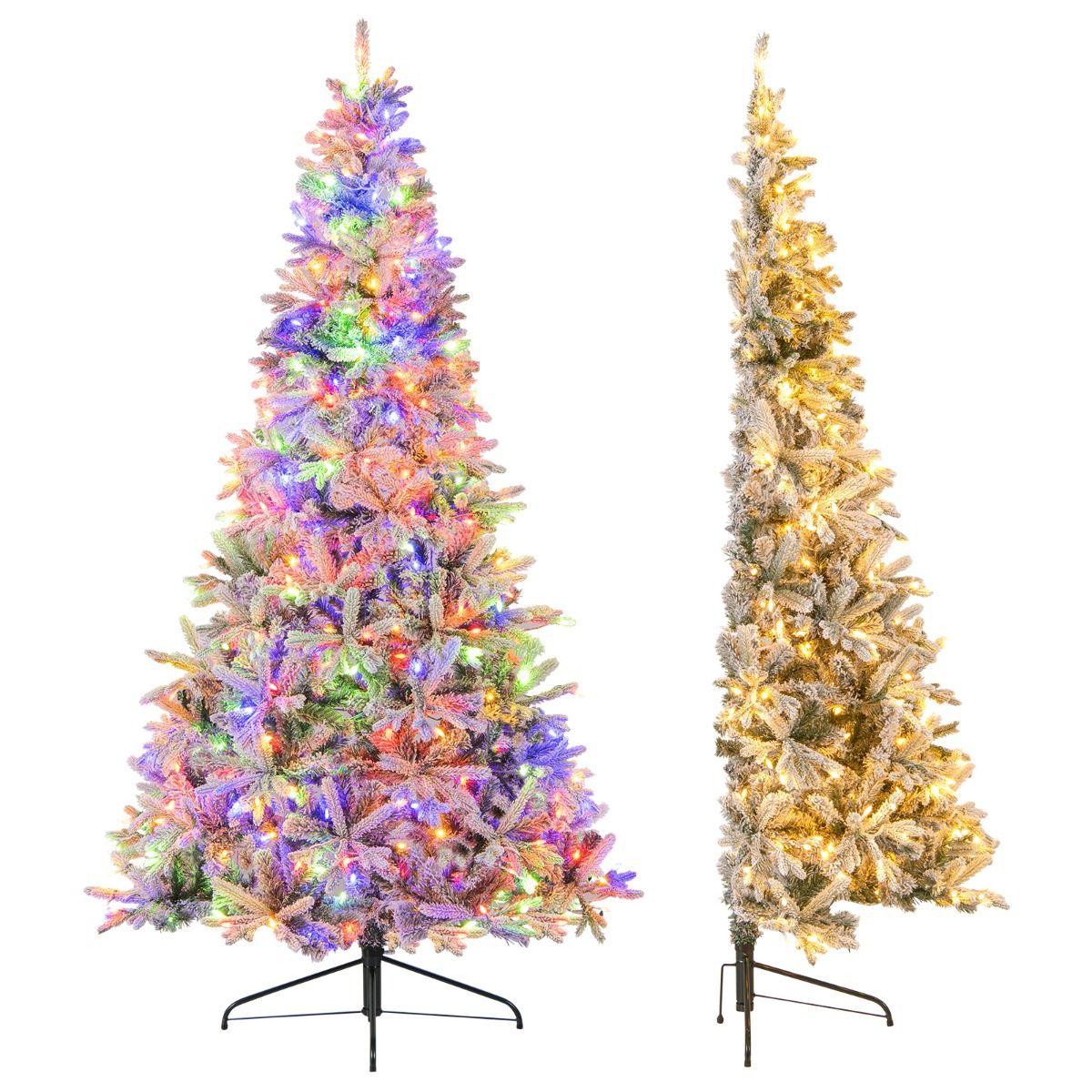 Coast halber künstlicher Weihnachtsbaum vorbeleuchtet 210 cm - Schnee-Effekt - Weiß/Grün - 126 x 63 x 210 cmCoast halber künstlicher Weihnachtsbaum vorbeleuchtet 210 cm - Schnee-Effekt - Weiß/Grün - 126 x 63 x 210 cm