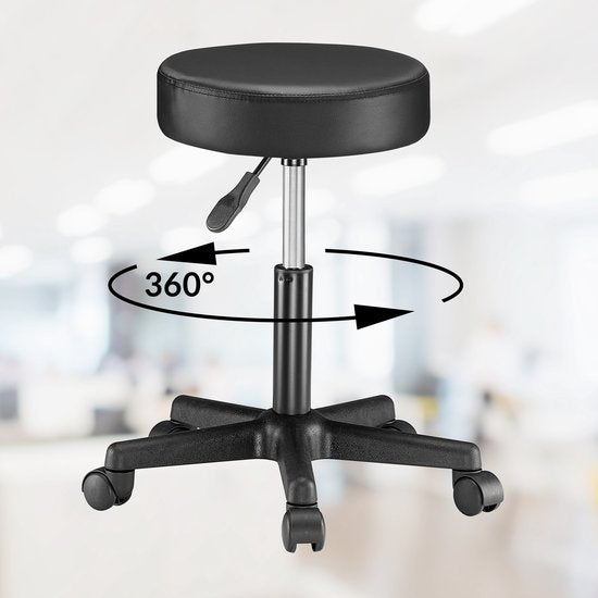 Casaria Verstellbarer Drehhocker - 46/60cm Sitzhöhe - 1 Stück Schwarz