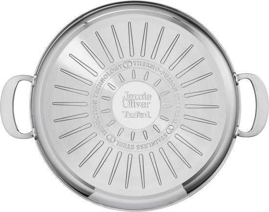 Jamie Oliver by Tefal Cook's Classic – Kochgeschirrset – 4-teilig – Mit Deckel – Induktion – Edelstahl – Für alle Herdarten geeignet