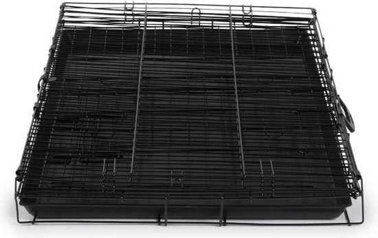 Hundebox – XL – 91 x 56 x 63 cm – Zusammenklappbar – Metall, Kunststoff – Schwarz – VI Online Products