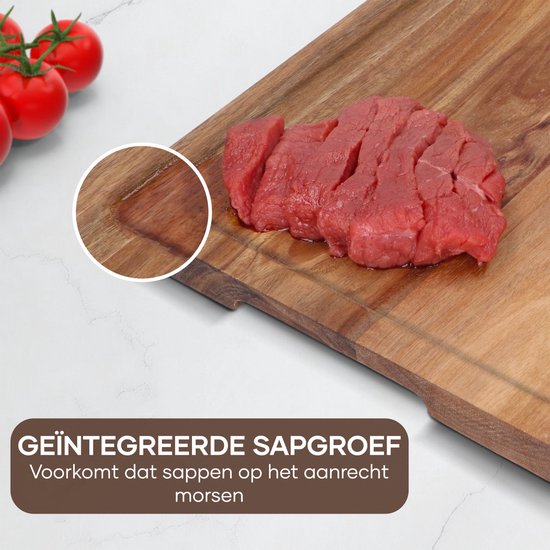 Villux Schneidebrett – Schneidebrett-Set mit Halterung – Schneidebrett aus Holz – Schneidebretter – Schneidebrett aus Akazienholz – Holz-Schneidebrett – Schneidebrett-Set – Tapas-Brett - Snackbrett – Servierbrett – Häppchenbrett – Inklusive E-Book – 3 Stü