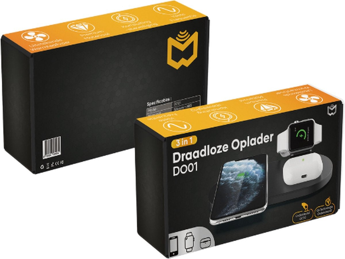 MW DO01 - 3-in-1 Drahtloses Ladegerät iPhone - Drahtloses Ladegerät - Ladestation Apple und Android