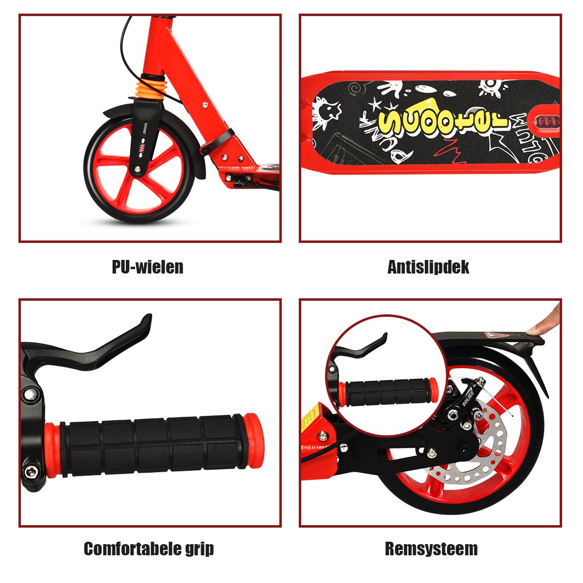 Coast Klappbarer Kinderroller – verstellbarer Lenker – mit Bremsen – Aluminiumlegierung – silber