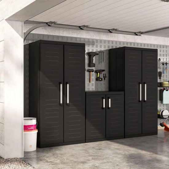 Keter Detroit XL Hochschrank - 4 Fachböden - 89x54x182cm - Schwarz