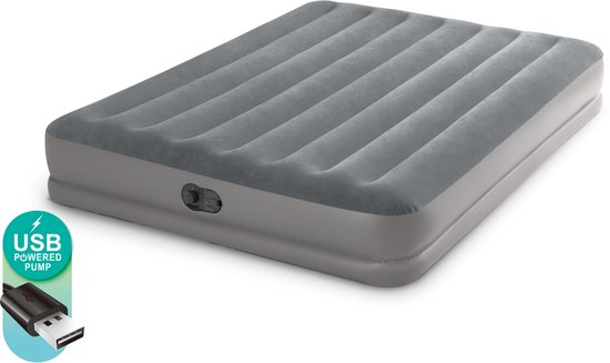 Intex Prestige Mid-Rise Luftmatratze – Queensize – Integrierte elektrische Pumpe – 203 x 152 x 30 cm – für 2 Personen