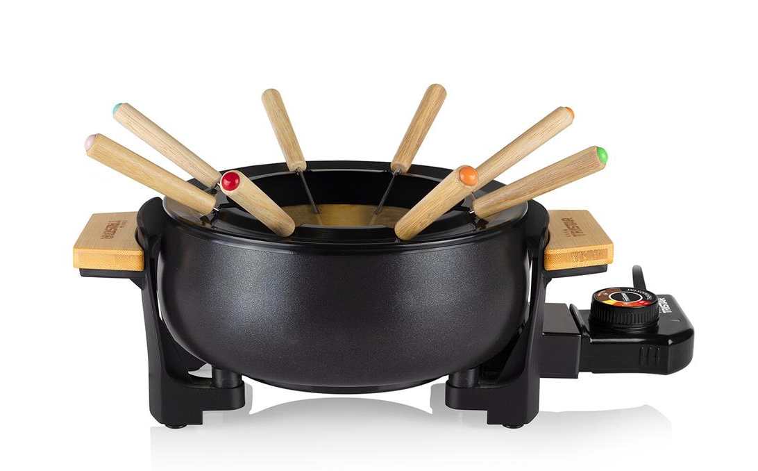 Princess Bambus-Fondue-Set Schwarz – 1,5 Liter – 8 Personen – 1000 W