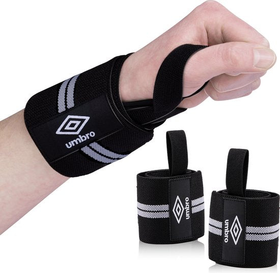 Umbro Armbänder - 2 Stück - Für Fitness, Crossfit und Krafttraining - Weiß/Schwarz