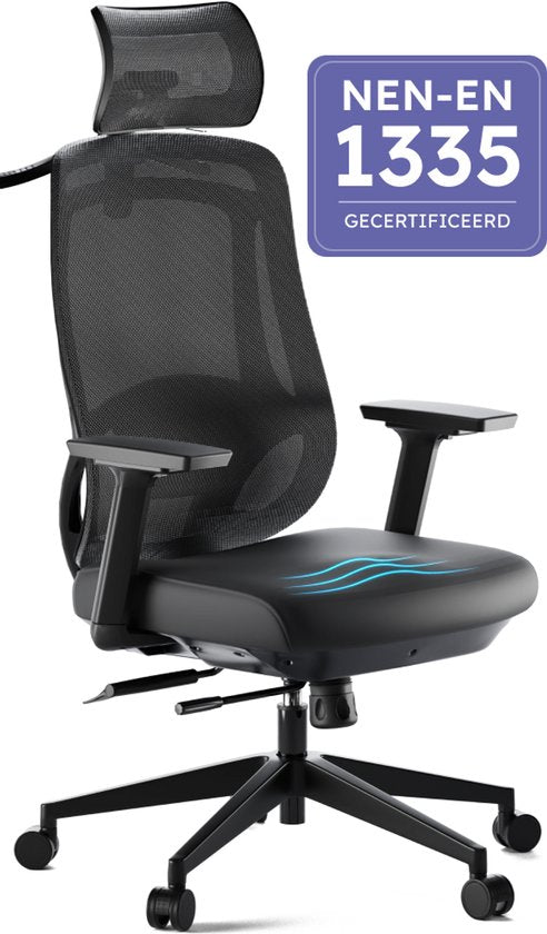 Roveo Ergonomischer Bürostuhl - Büro-Gaming-Stuhl - Spielstuhl für Erwachsene - Spielstuhl - Schwarz